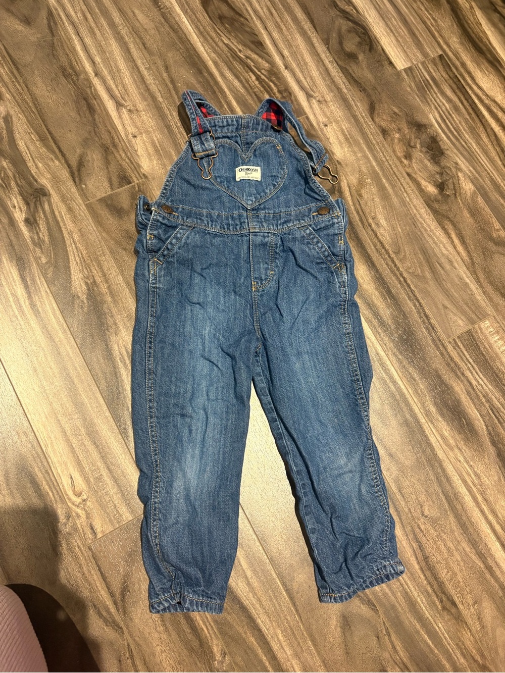 OshKosh B'gosh Blue Denim Kids Overalls with Heart Pocket